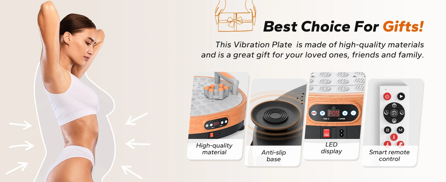 MERACH Vibration Plate Exercise Machine Lymphatic Drainage for Weight Loss