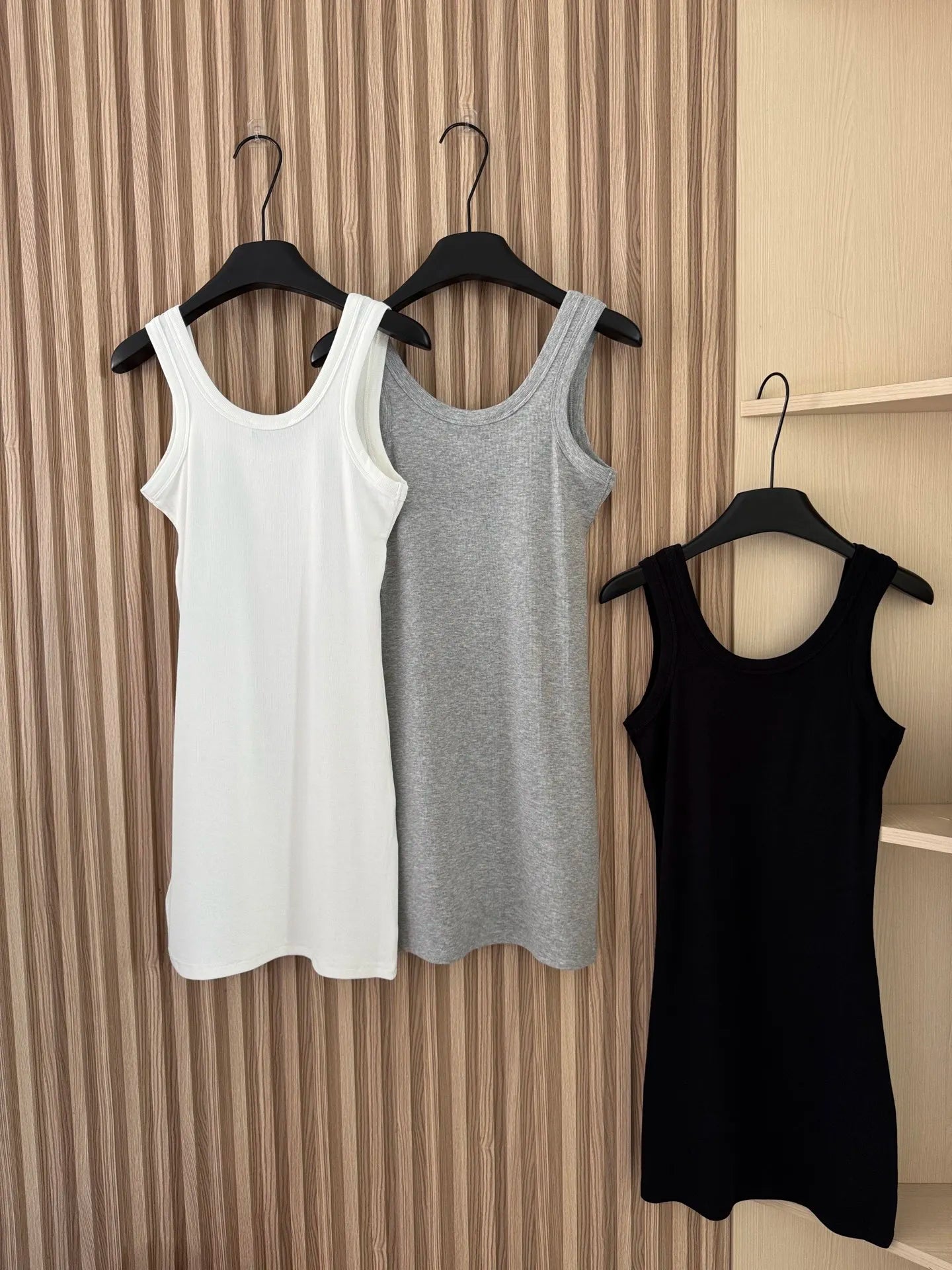 Womens Cotton O Neck Mini Dress Above Knee Casual Fashion