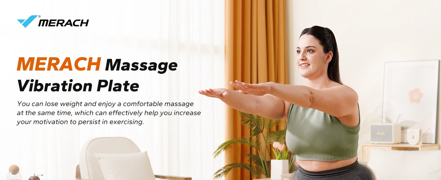 MERACH Vibration Plate Exercise Machine Lymphatic Drainage for Weight Loss