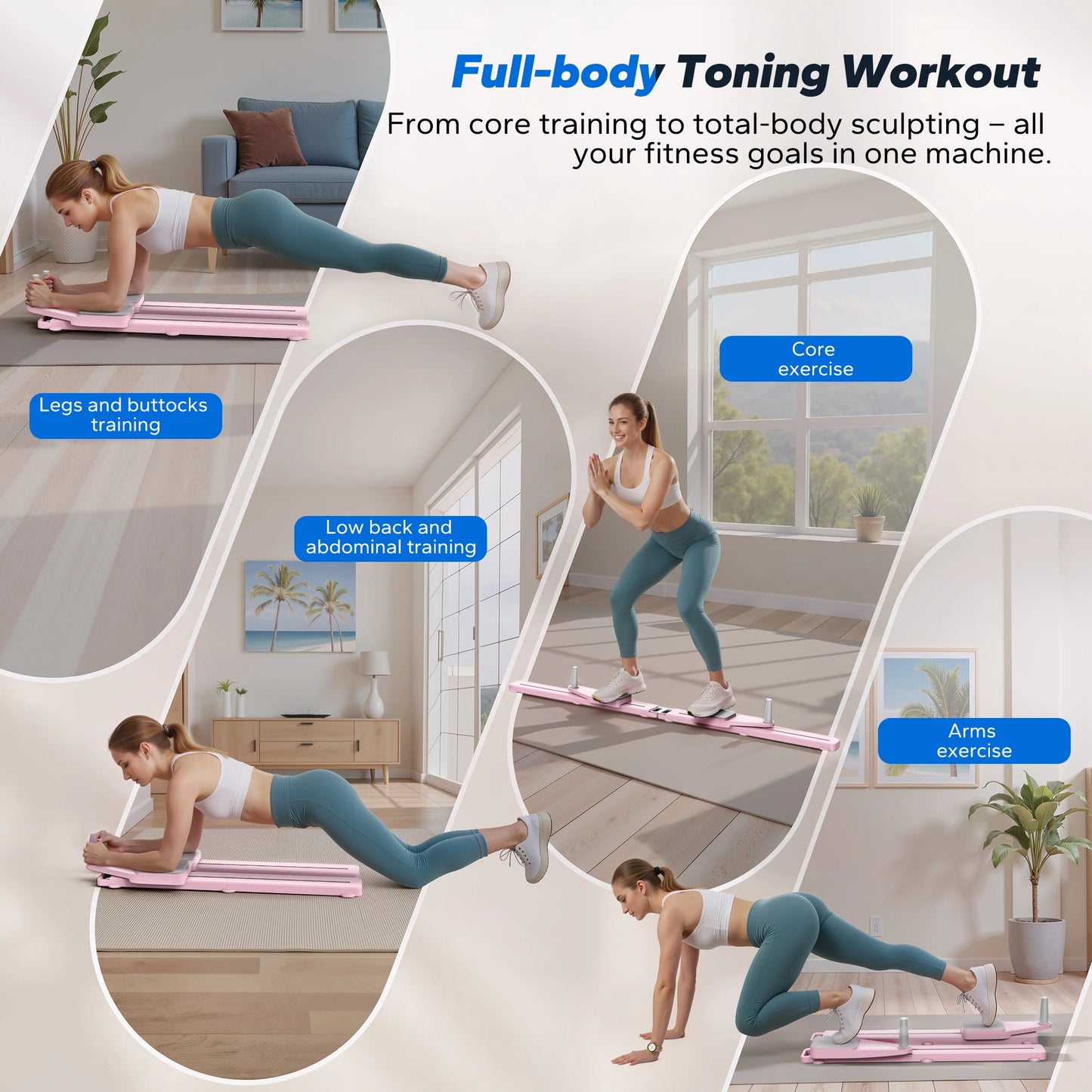 MERACH Pilates Board Multifunctional Ab Trainer With Detachable Ab Plate