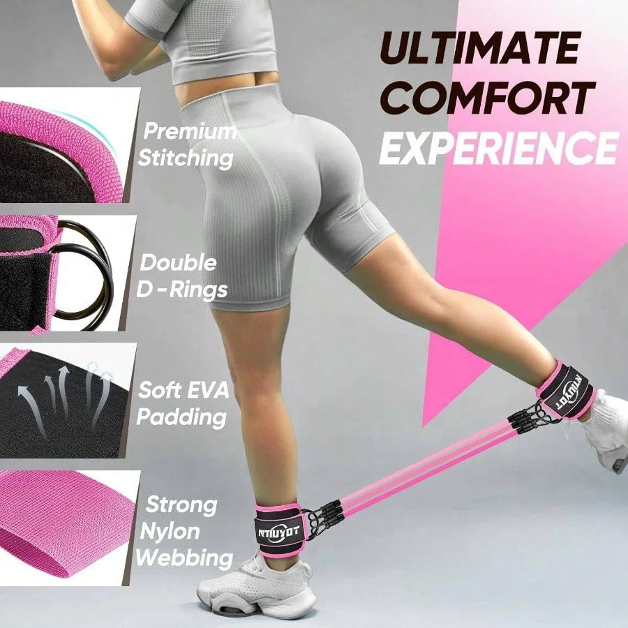 Ankle Resistance Bands Set 3pcs Leg Muscle Strength Home Gym
