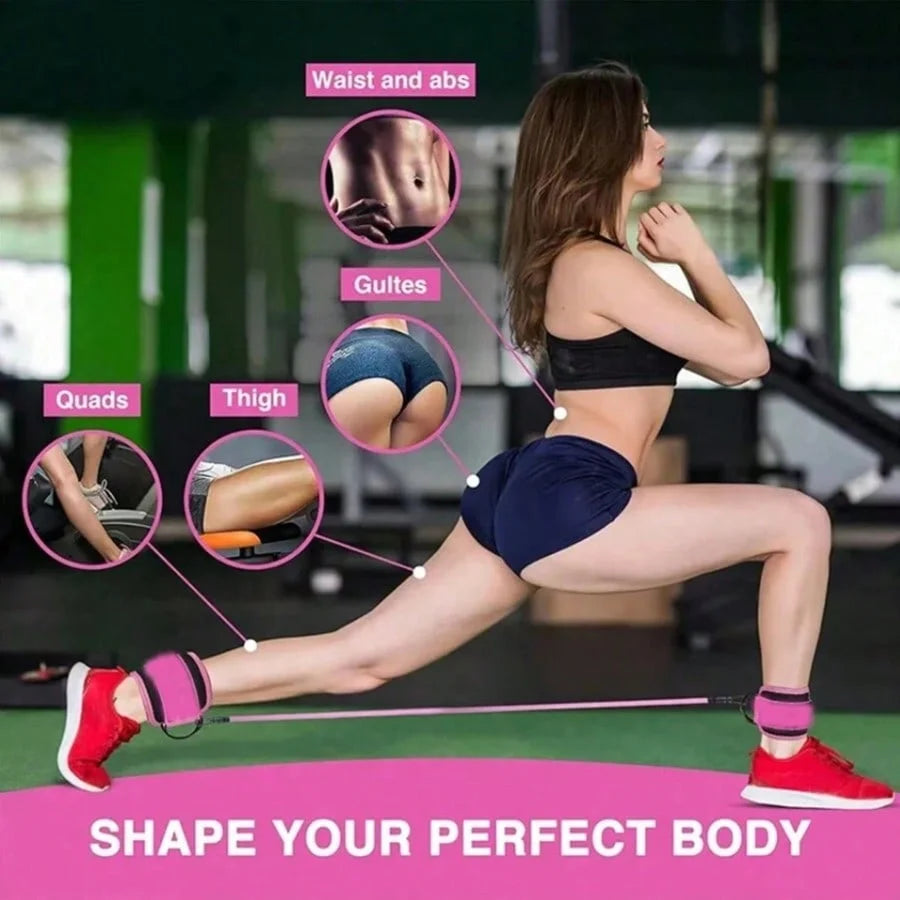 Ankle Resistance Bands Set 3pcs Leg Muscle Strength Home Gym