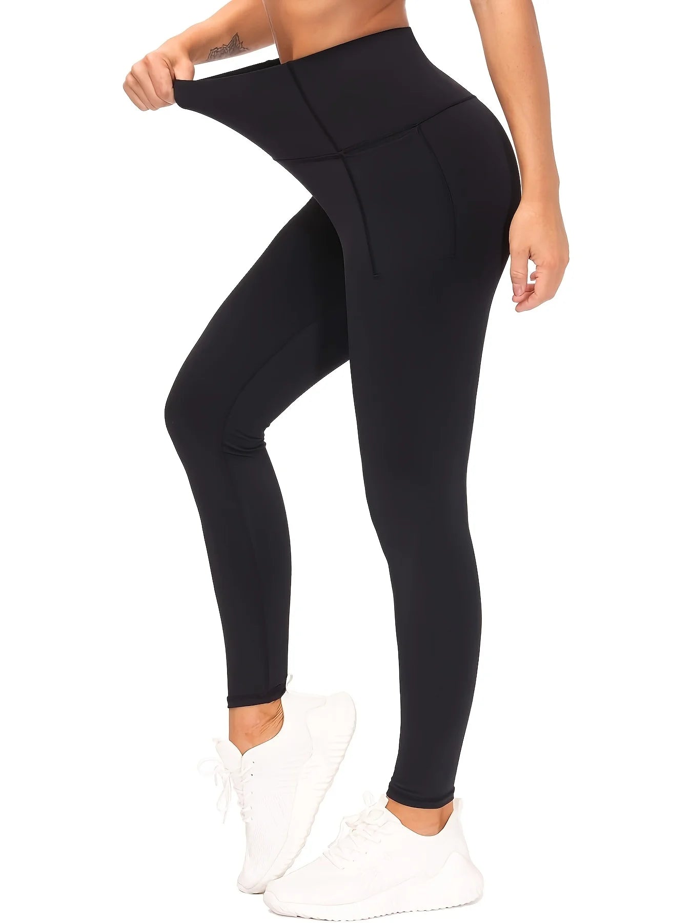 Stretchy Yoga Pants With Front Pocket High Waist For Women