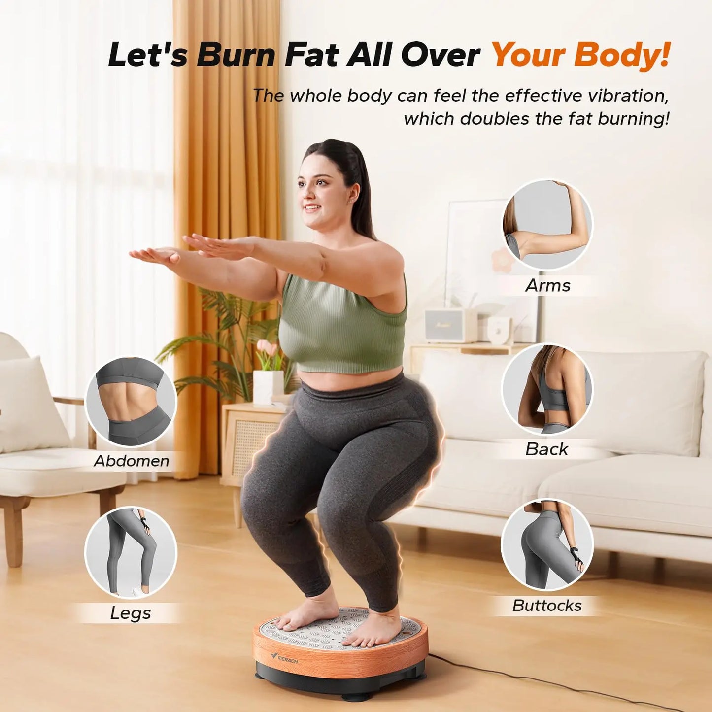 MERACH Vibration Plate Exercise Machine Lymphatic Drainage for Weight Loss