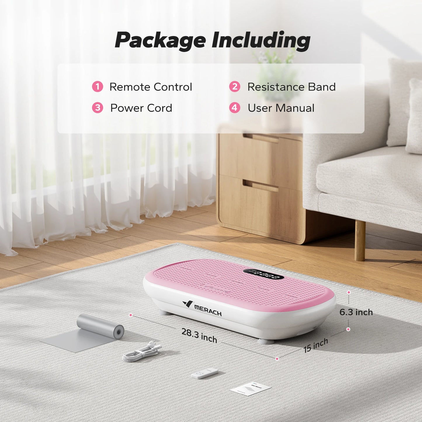 MERACH Vibration Plate Exercise Machine Bluetooth Silicone Pedal Sensor
