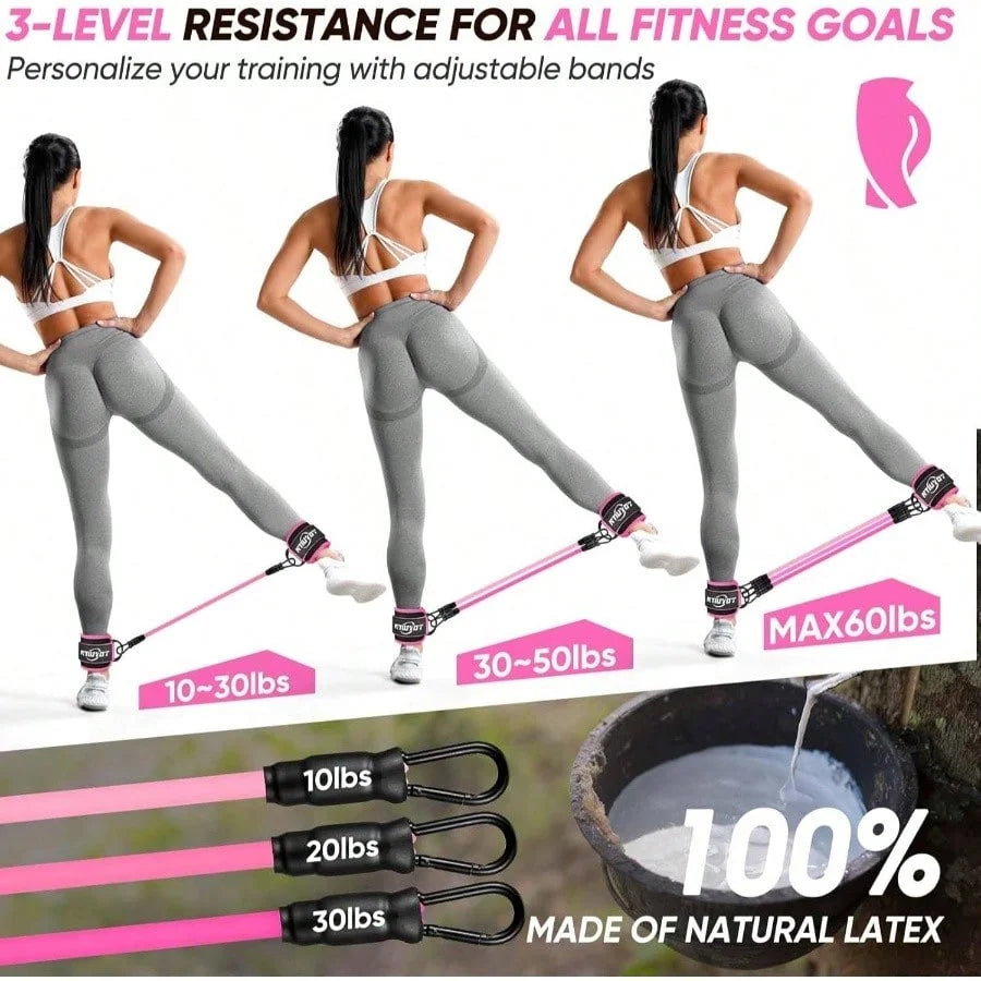 Ankle Resistance Bands Set 3pcs Leg Muscle Strength Home Gym