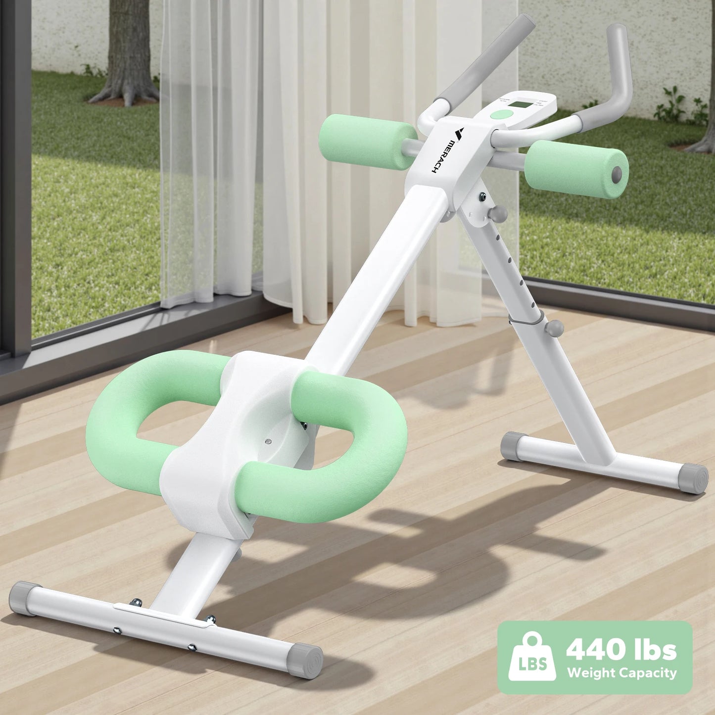 MERACH Ab Machine Adjustable Trainer Foldable Knee Protection Abdominal Exercise
