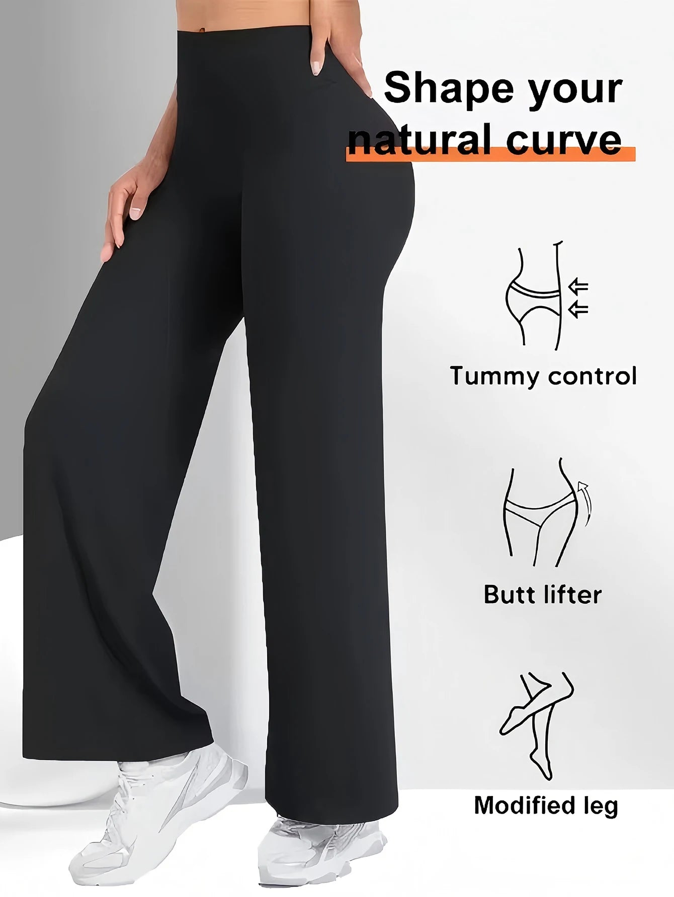 Women's 3 Pack Elastic Waist Knit Wide Leg Yoga Pants