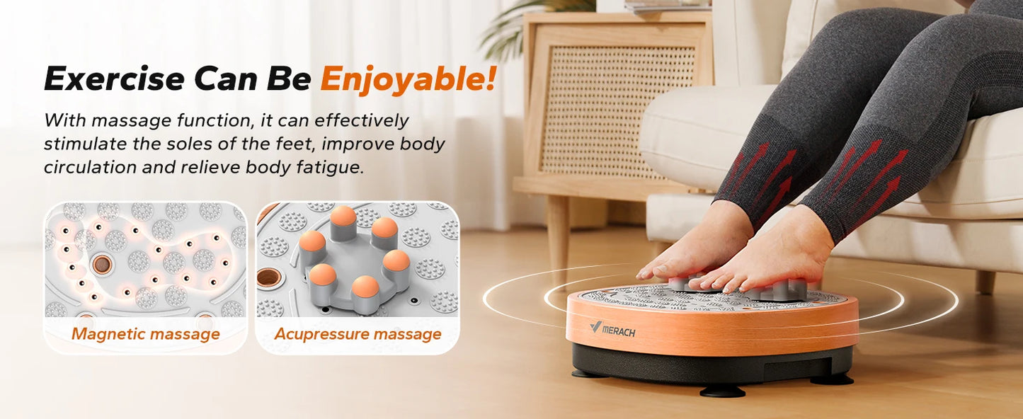 MERACH Vibration Plate Exercise Machine Lymphatic Drainage for Weight Loss