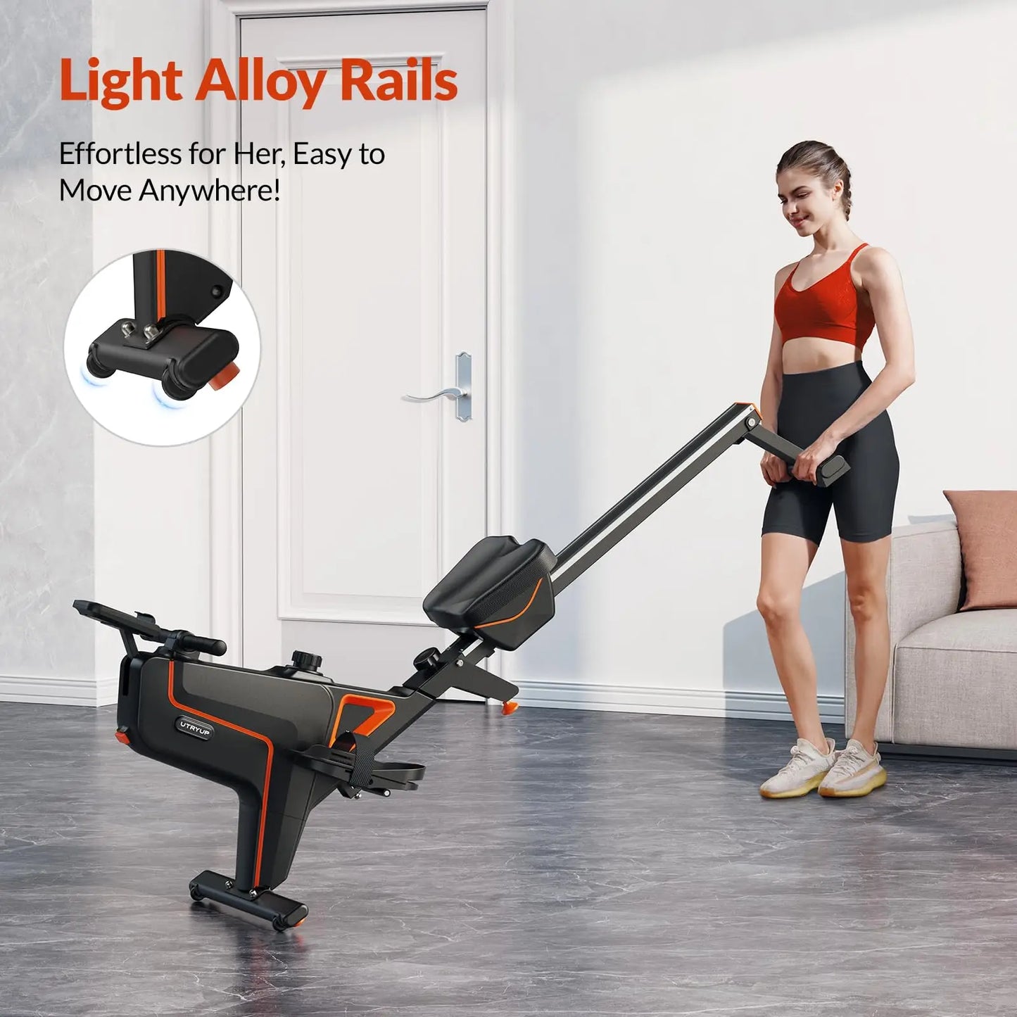 UTRYUP Magnetic Rowing Machine R05 Water Rower with 16 Levels of Resistance