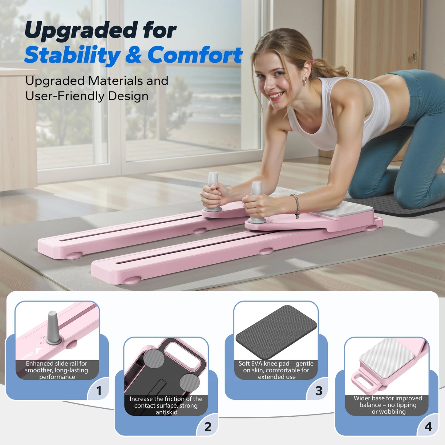 MERACH Pilates Board Multifunctional Ab Trainer With Detachable Ab Plate