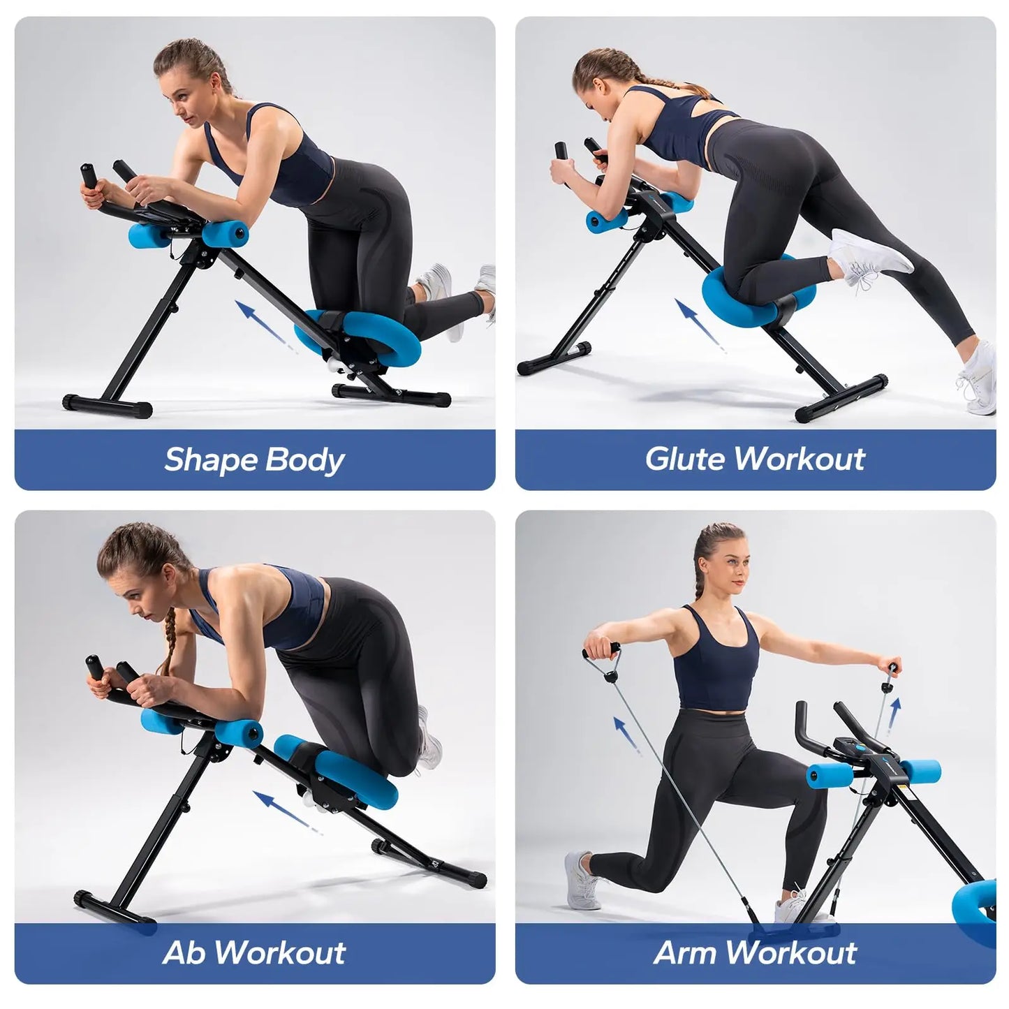 MERACH Ab Machine Adjustable Trainer Foldable Knee Protection Abdominal Exercise