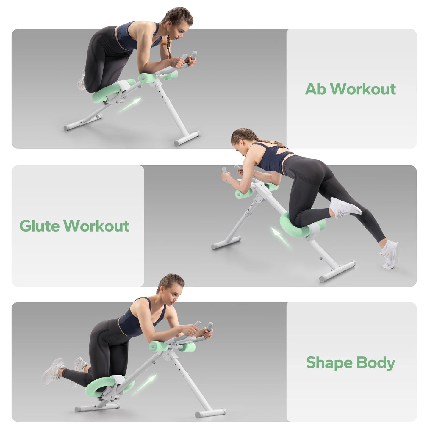 MERACH Ab Machine Adjustable Trainer Foldable Knee Protection Abdominal Exercise