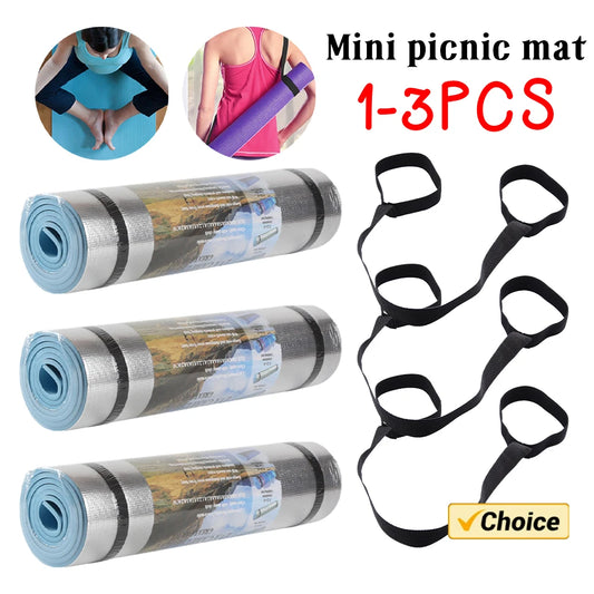6mm 71x20 inch Thick EVA Yoga Mat Moisture-proof Multifunctional Lightweight Aluminum Outdoor Camping Picnic Mat