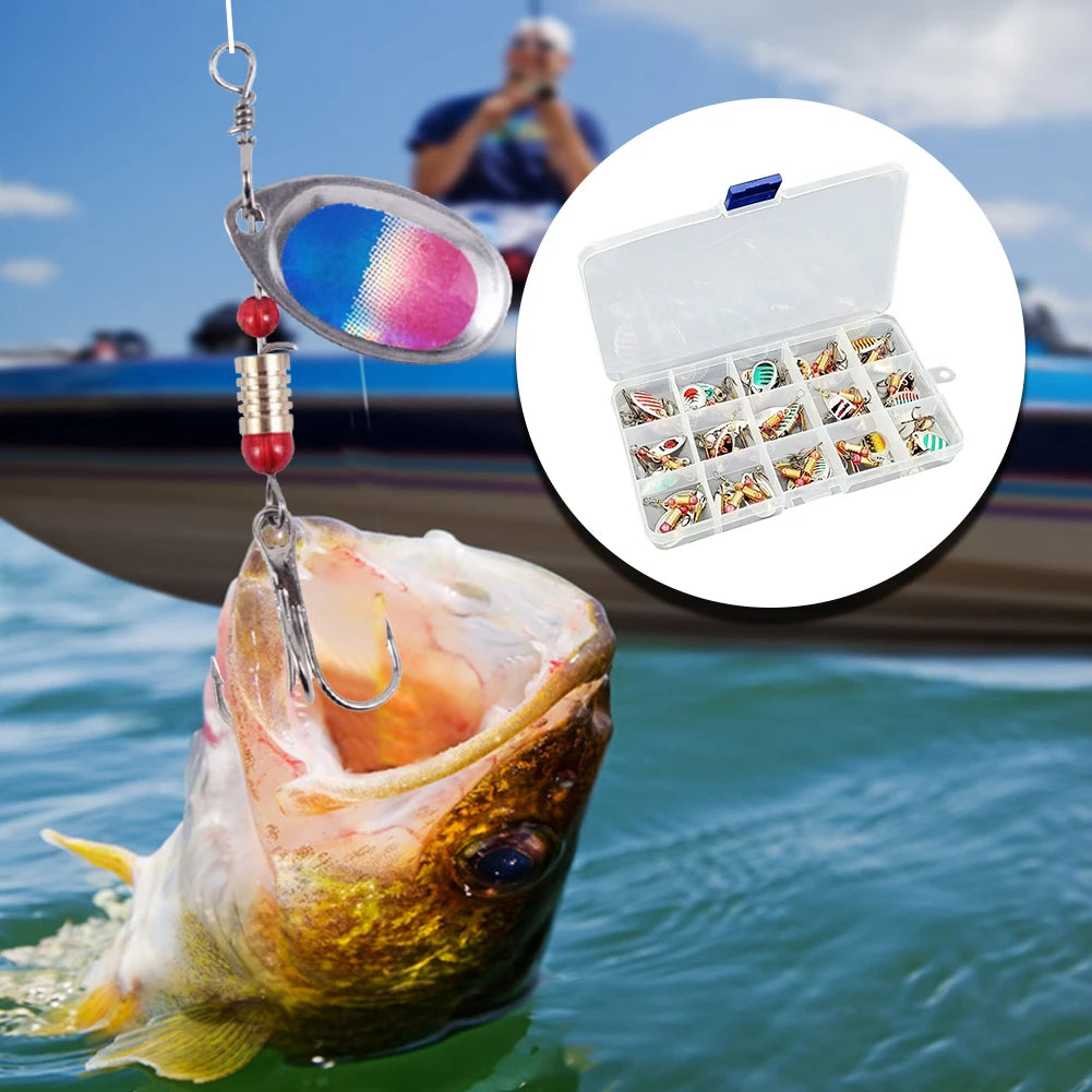 JOCESTYLE Metal Spoon Spinner Fishing Lure With Treble Hook