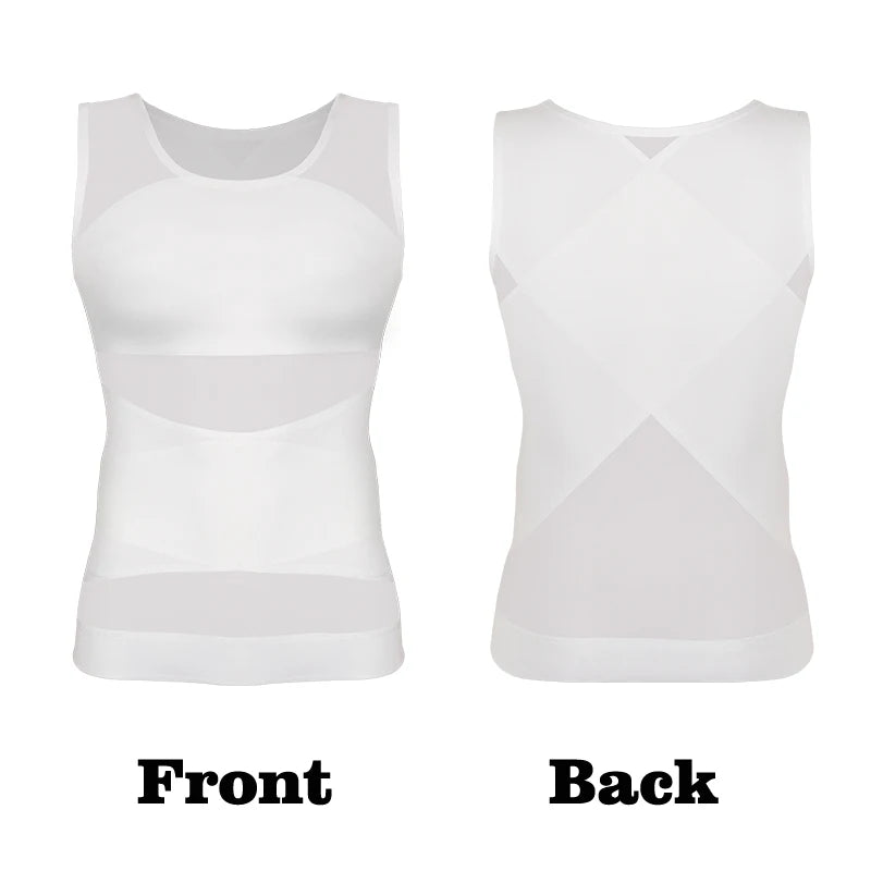LALAMELONC Mens Cross Mesh Vest Shapewear Compression Tank Top