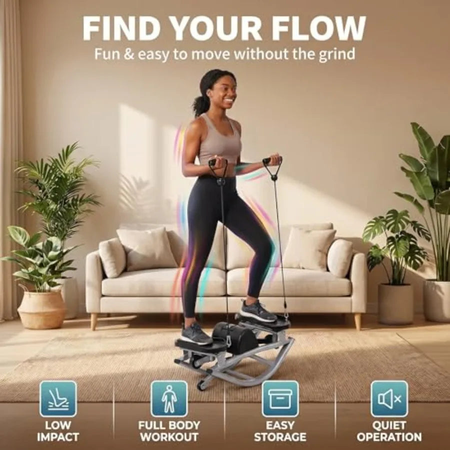 Low Impact Lateral Rocking Stepper for Knees and Joints Fitness Machine