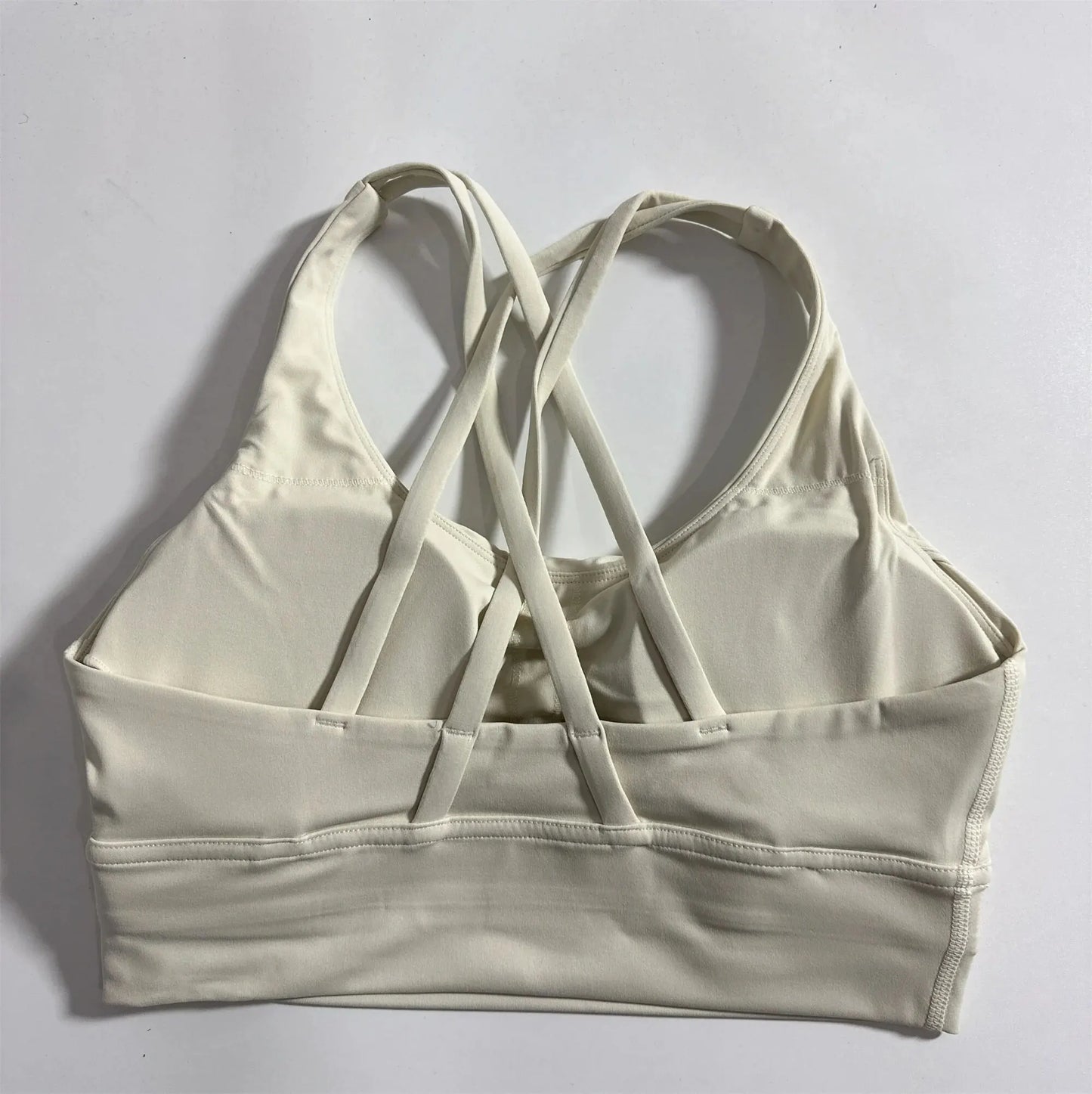 CN Ningxia Zhejiang Cross Back Fitness Bra With Chest Pad