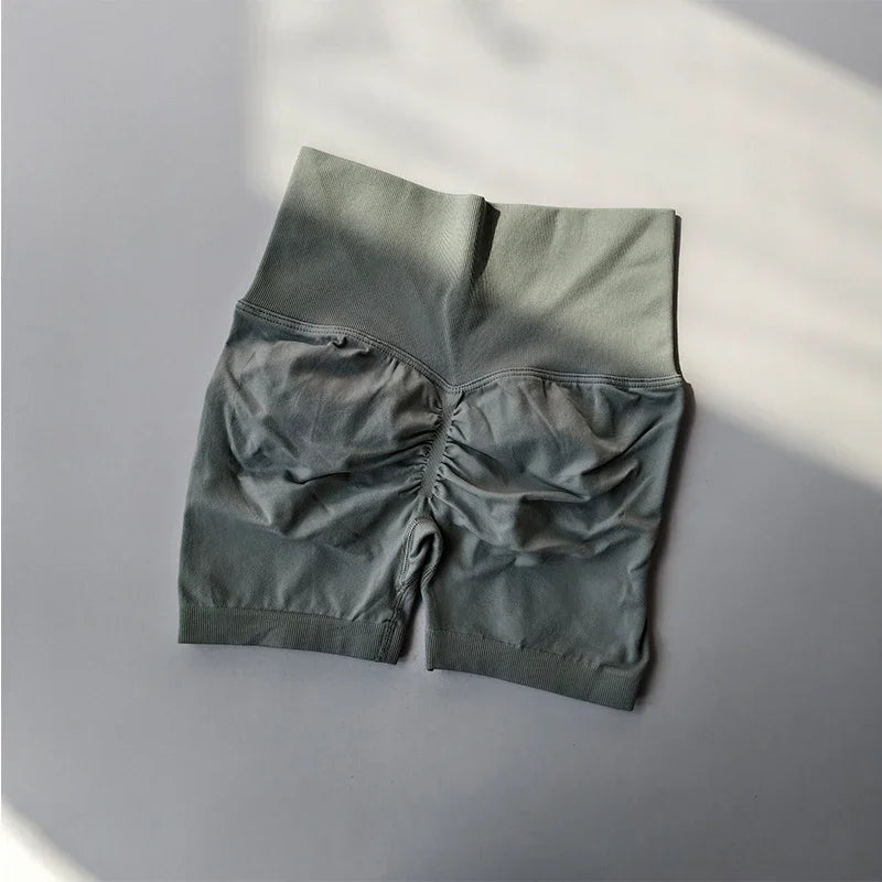 Womens High-Waist Yoga Shorts Butt-Lift Breathable Fitness Wear
