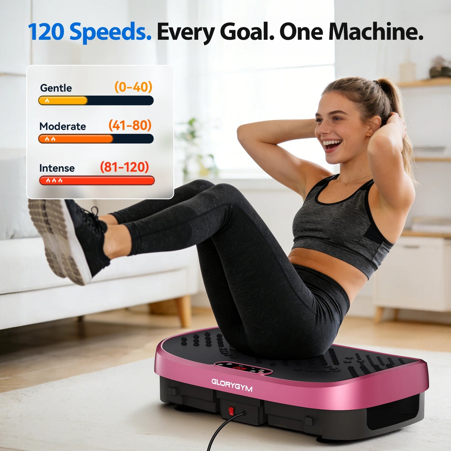Vibration Plate Exercise Machine With 120 Levels For Home Gym