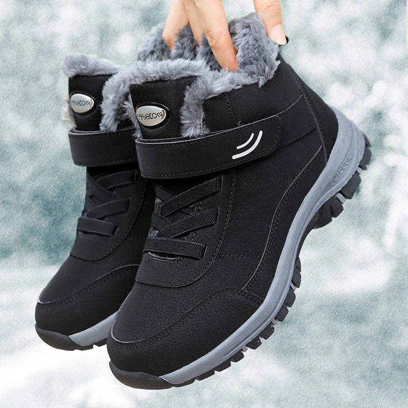 Men's Casual Winter Snow Boots with Plush Lining Non-Slip Ankle Design