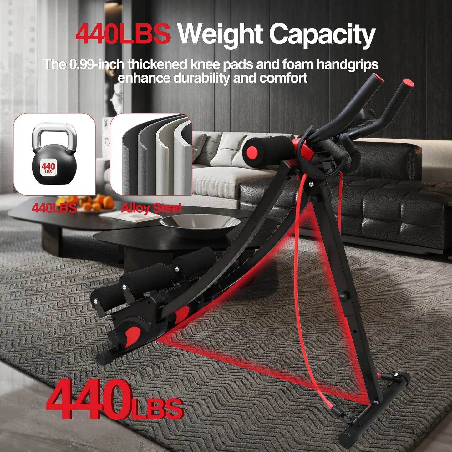Monorail Ab Machine Ab Cruncher With Adjustable Resistance Levels