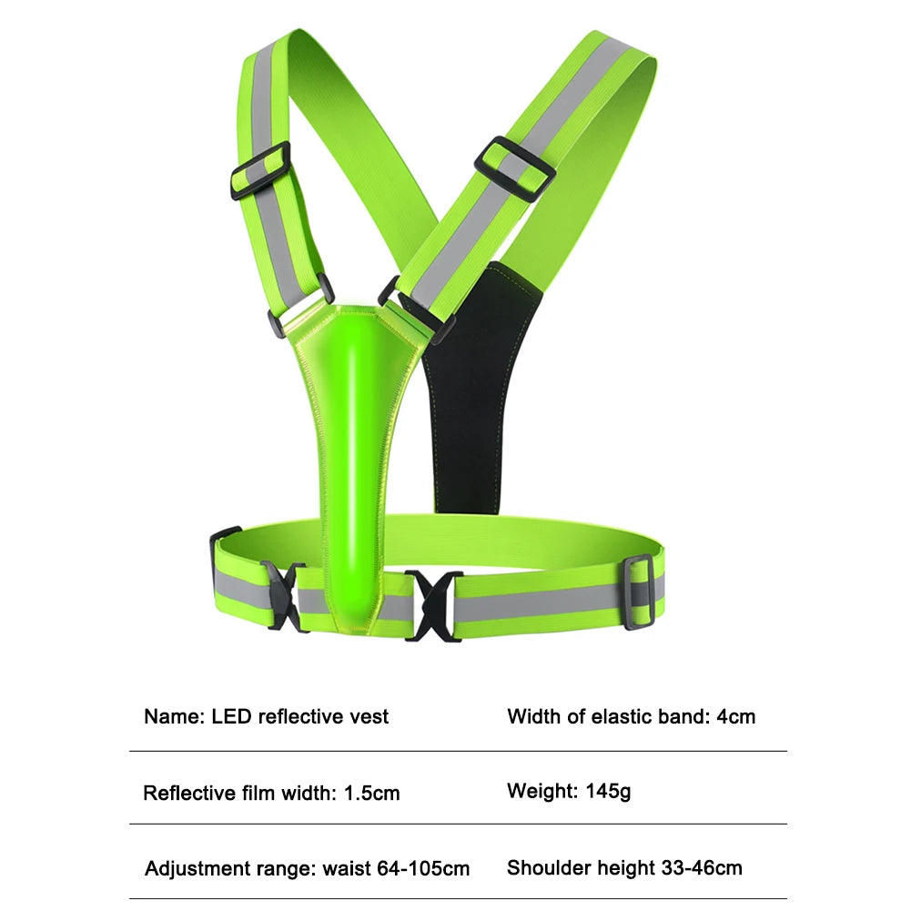 LED Running Vest Reflective Safety Gear for Night Running