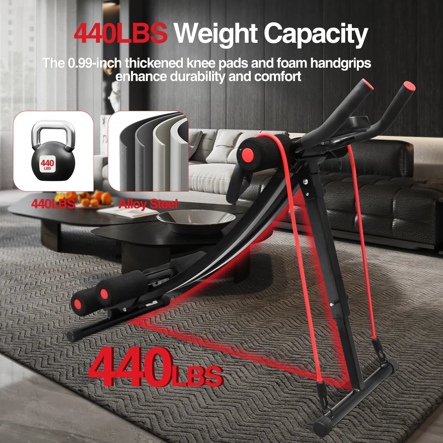 Monorail Ab Machine Ab Cruncher With Adjustable Resistance Levels