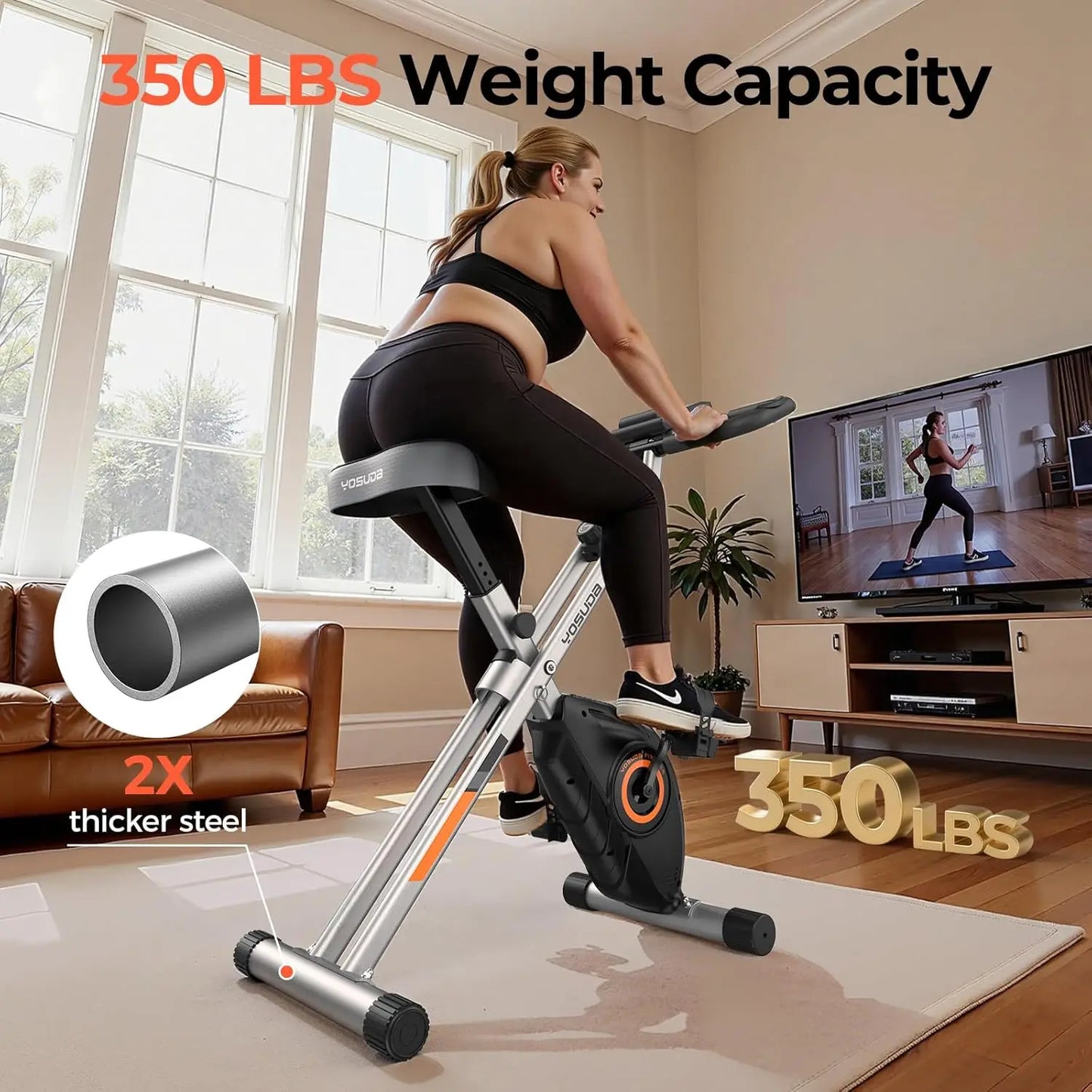 YOSUDA Foldable Exercise Bike For Home Gym Cardio Training