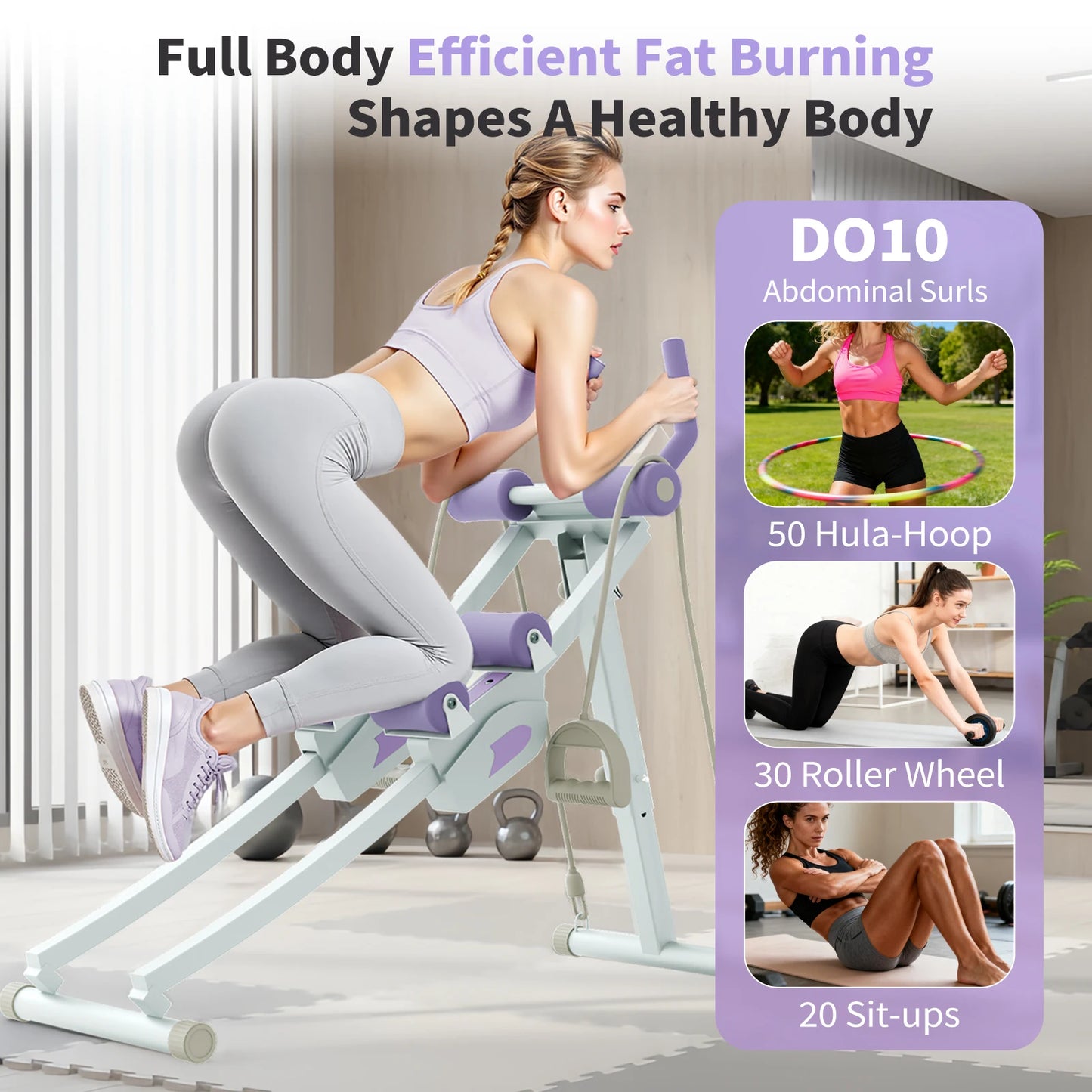 Monorail Ab Machine Ab Cruncher With Adjustable Resistance Levels