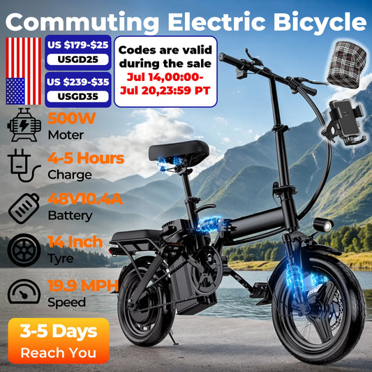 LELEKUA 500W Adult Electric Folding Bike