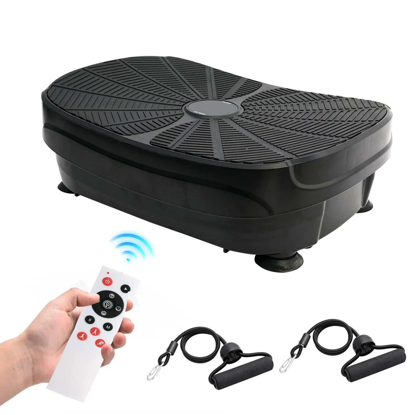Vibration Plate Exercise Machine Kit Portable Body Workout With Resistance Bands