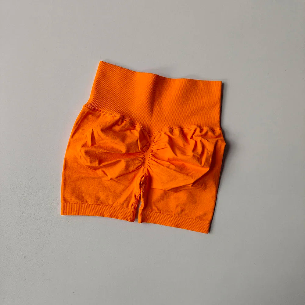 Womens High-Waist Yoga Shorts Butt-Lift Breathable Fitness Wear