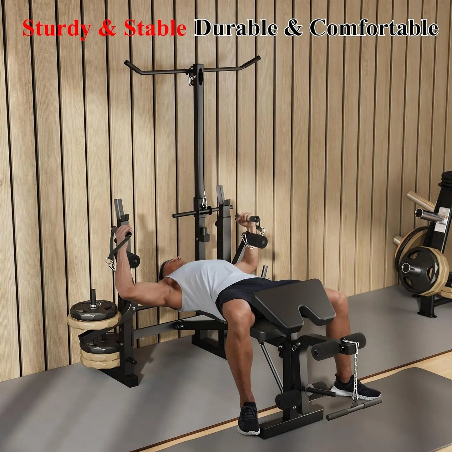 HiMISS Foldable Weight Bench With Leg Extension For Home Gym