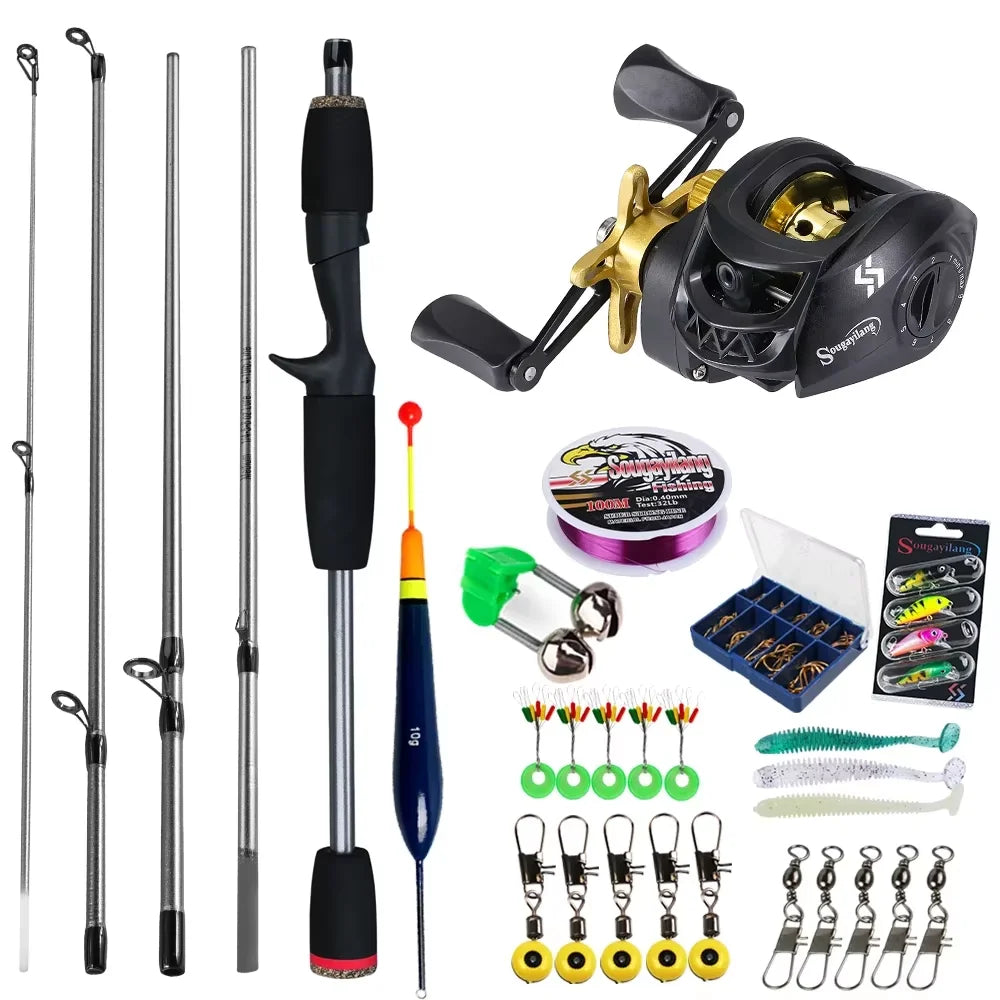 Sougayilang Baitcasting Fishing Rod and Reel Combo for Bass and Carp Fishing