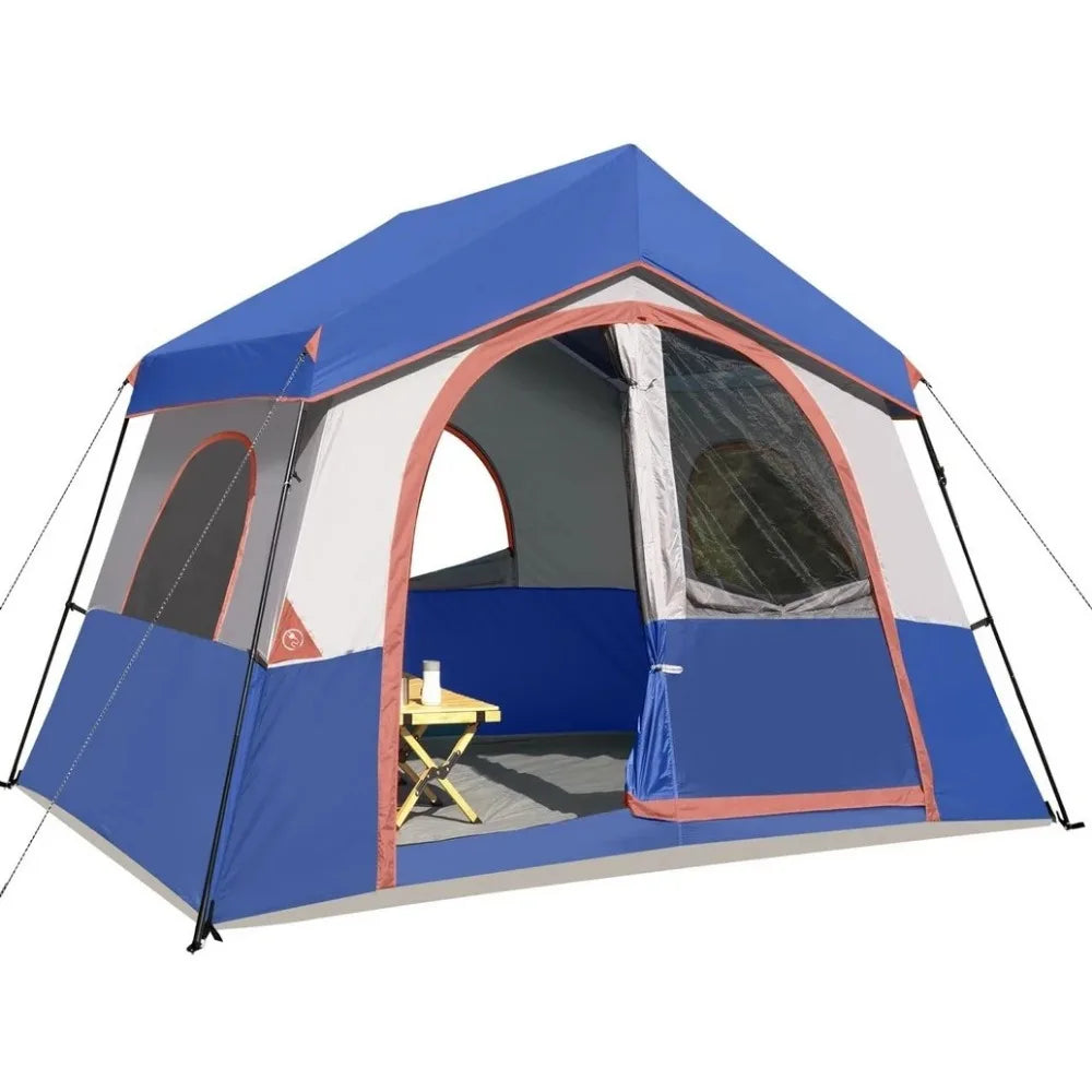 8 Person Portable Family Cabin Tent for Camping and Hiking Adventures