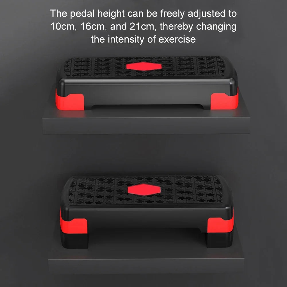 Adjustable Home Fitness Stepper - Non-slip Mini Cardio Exercise Equipment, 200KG Load-bearing Cap. Exercise mat holder Yoga