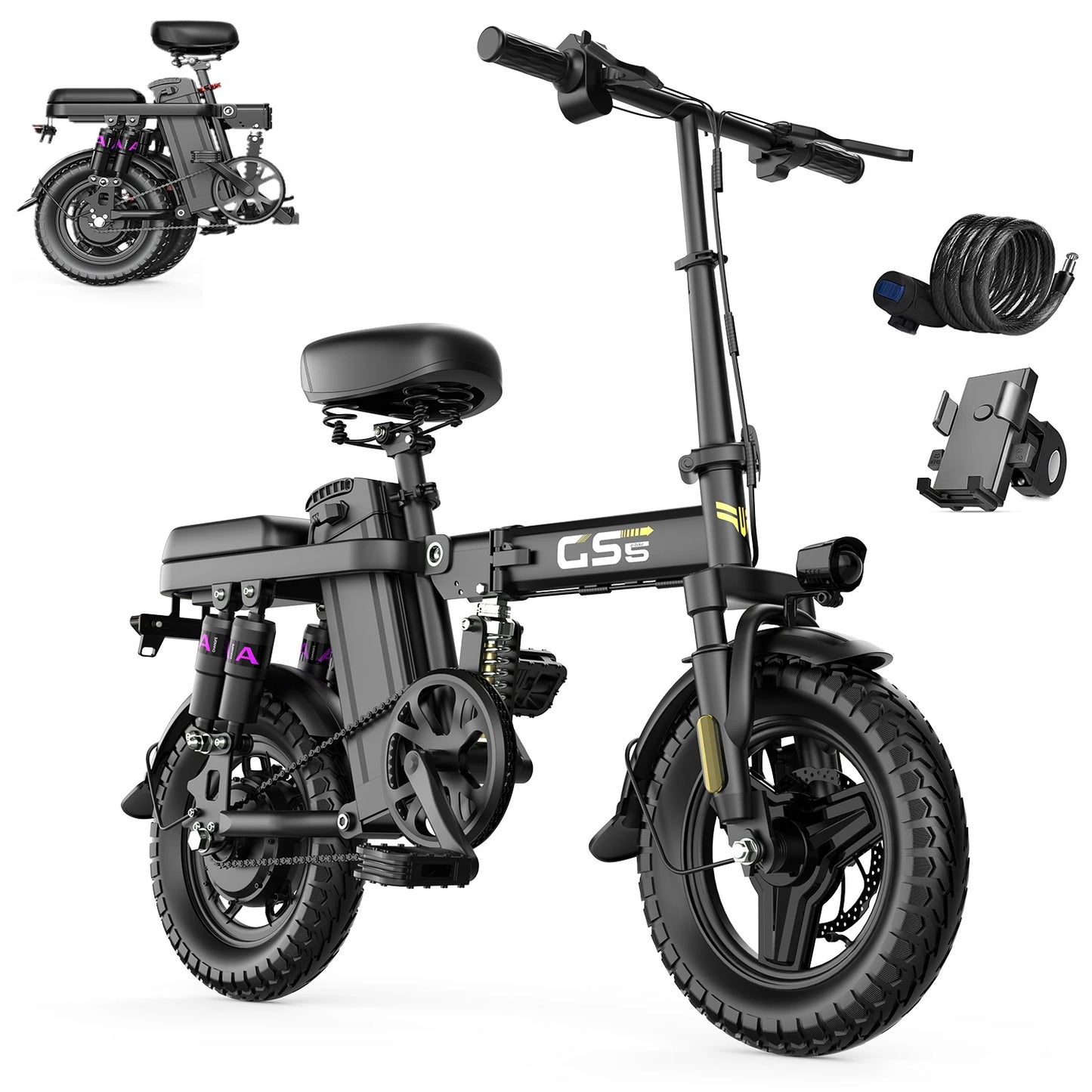 700W Folding Electric Bike 32 Mile Range 20 MPH Portable
