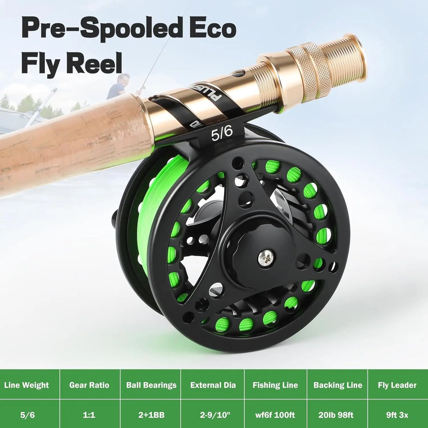 Lightweight Graphite Fly Fishing Rod And Reel Starter Kit