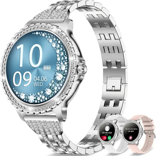 Smart Watches for Women,1.32" HD Fitness Tracker Watch with Answer/Make Call,AI Voice Control,Heart Rate/Calories/SpO2
