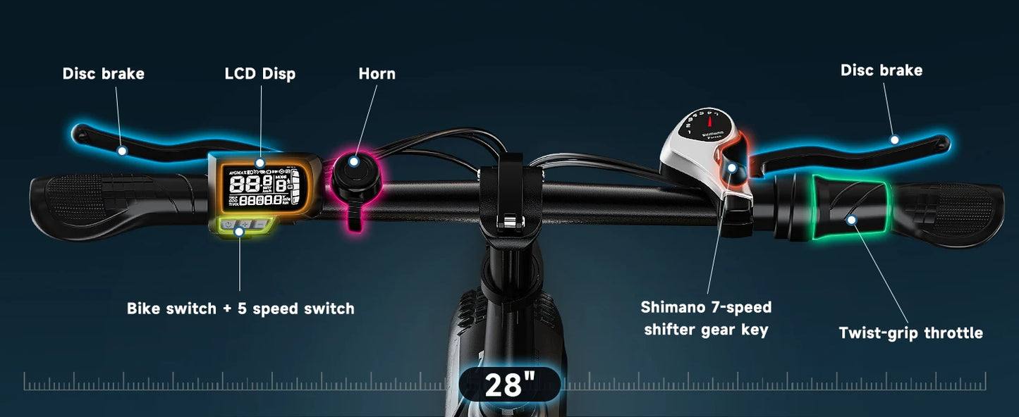CYBERVELO 1000W Foldable Electric Fat Tire Ebike For Adults
