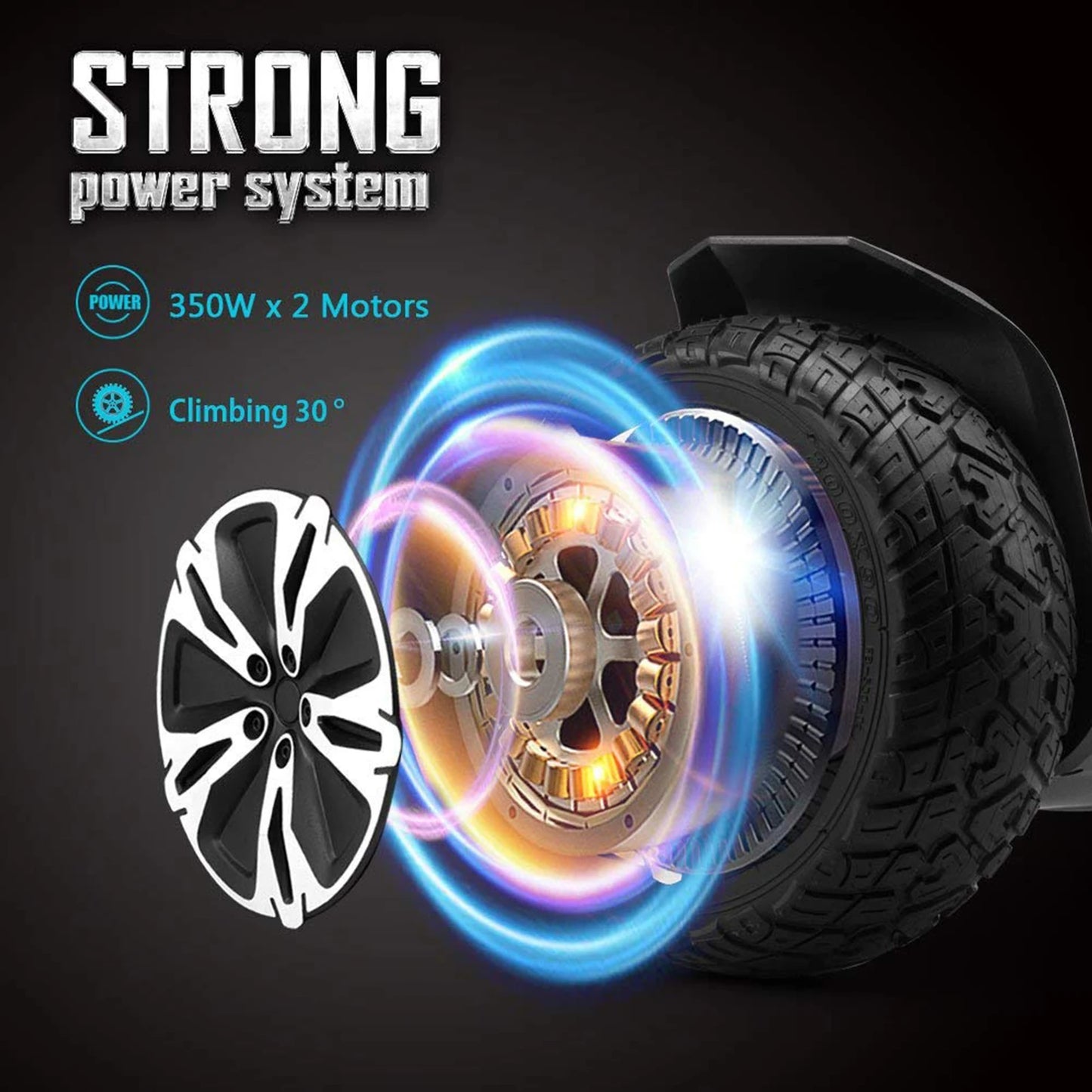 All Terrain Hoverboard With Bluetooth Speakers LED Lights UL2272 Scooter