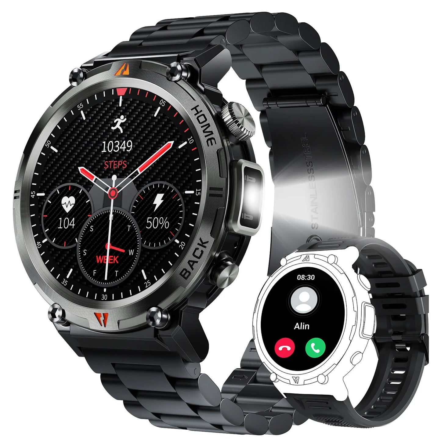 EIGIIS KE3 Smartwatch For Men Full Touch Screen Health Monitor