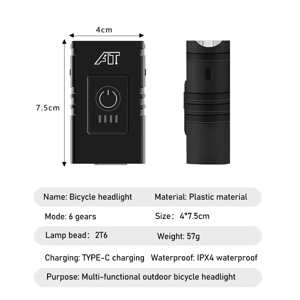 Cycle Zone LED Front Light Bicycle Rechargeable Headlamp