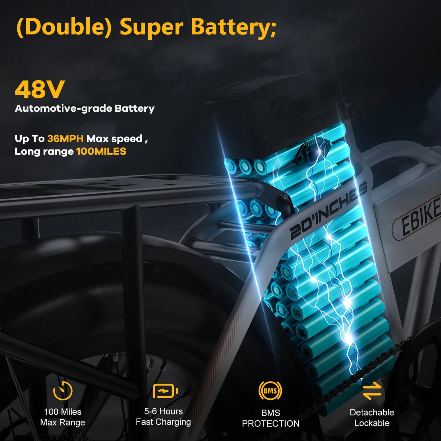 CYBERVELO 1000W Foldable Electric Fat Tire Ebike For Adults