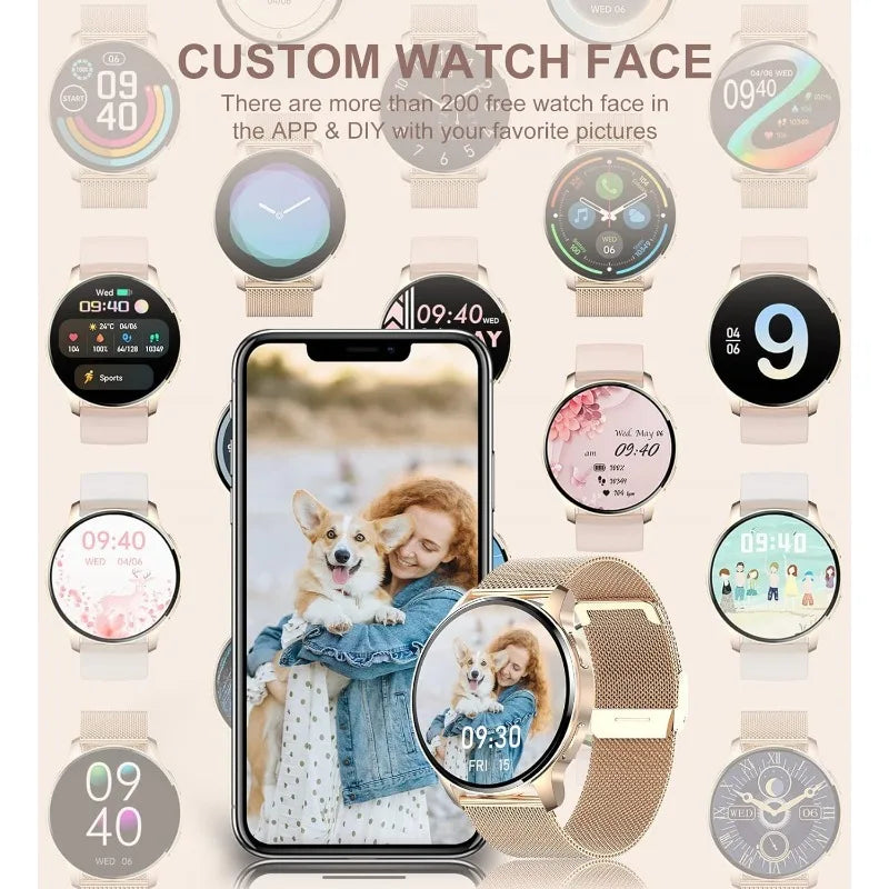 Smart Watch for Women with Call Function and Fitness Tracker Waterproof Design