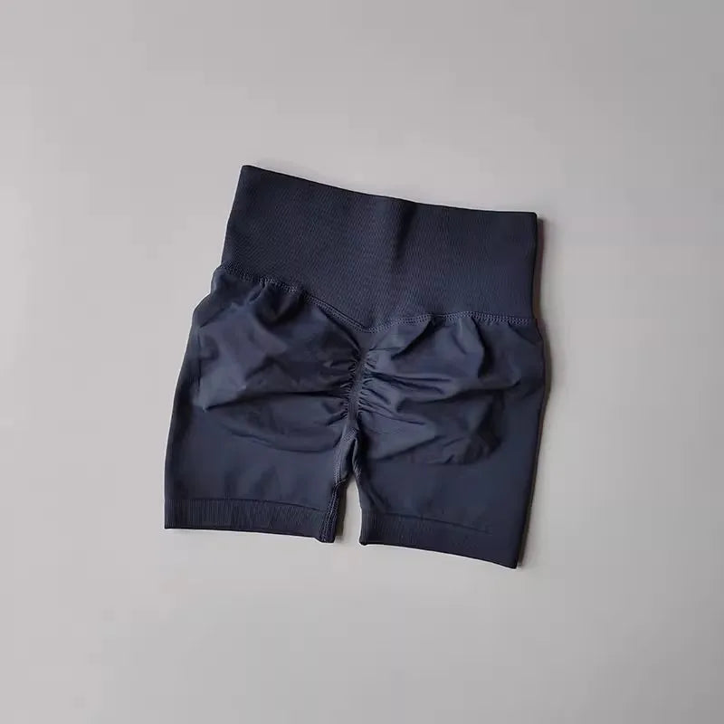 Womens High-Waist Yoga Shorts Butt-Lift Breathable Fitness Wear