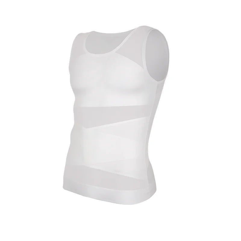 LALAMELONC Mens Cross Mesh Vest Shapewear Compression Tank Top