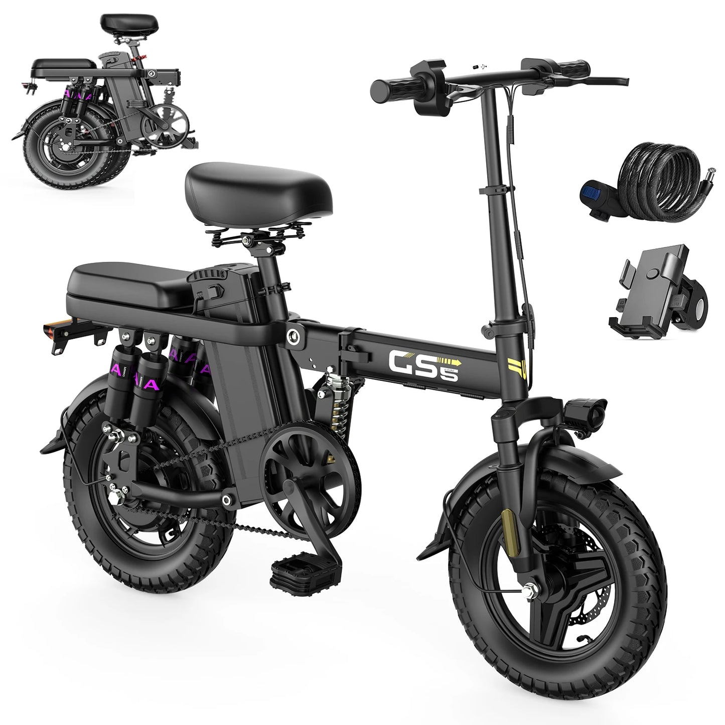 700W Folding Electric Bike 32 Mile Range 20 MPH Portable
