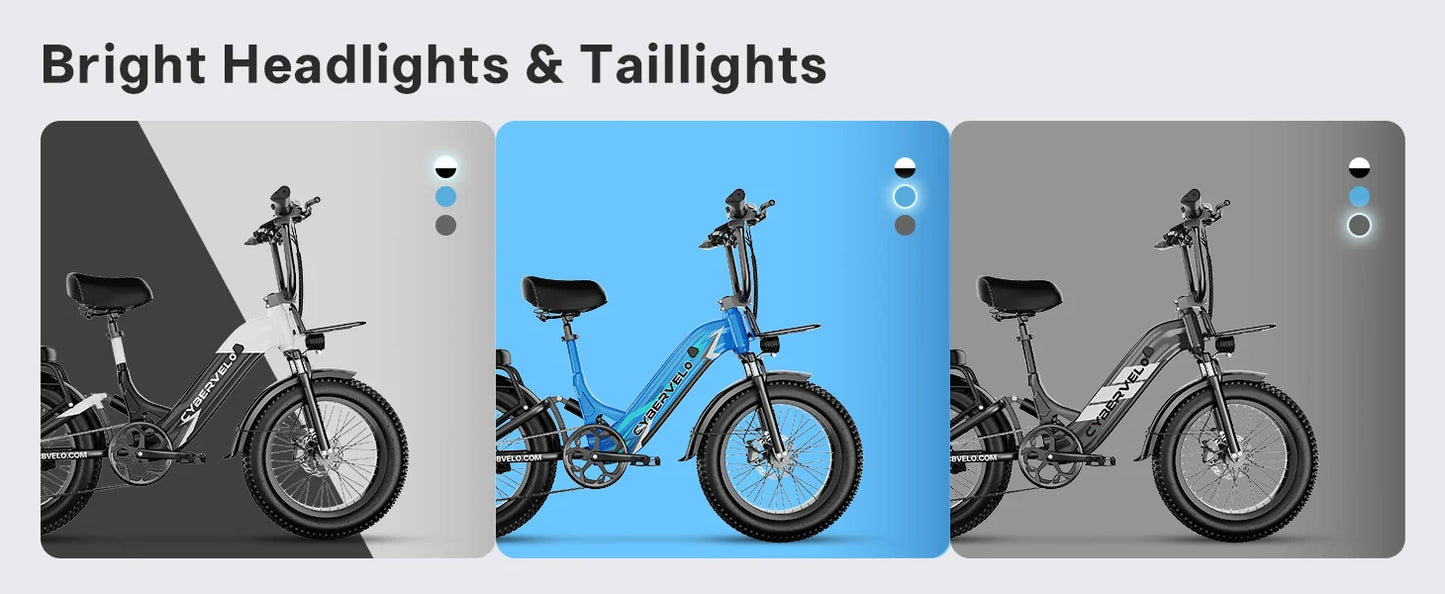 CYBERVELO EK12 Step Thru Electric Bike With 48V 20Ah Battery